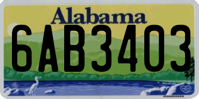 AL license plate 6AB3403
