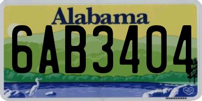AL license plate 6AB3404