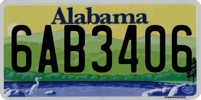 AL license plate 6AB3406