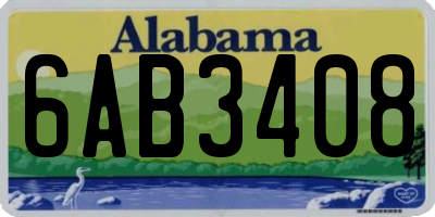 AL license plate 6AB3408
