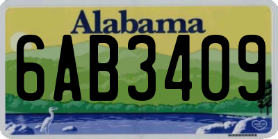 AL license plate 6AB3409