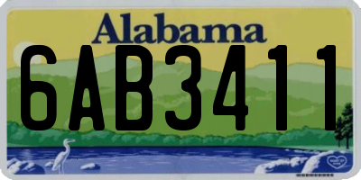AL license plate 6AB3411
