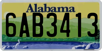 AL license plate 6AB3413