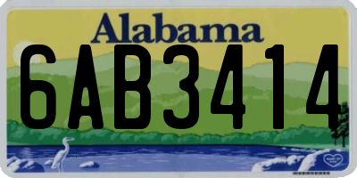 AL license plate 6AB3414