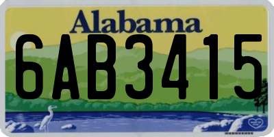 AL license plate 6AB3415