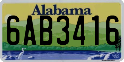 AL license plate 6AB3416