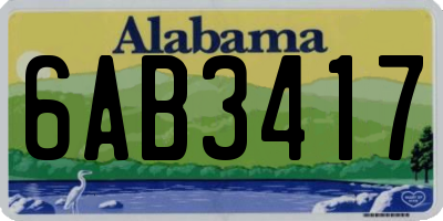 AL license plate 6AB3417