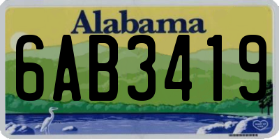 AL license plate 6AB3419