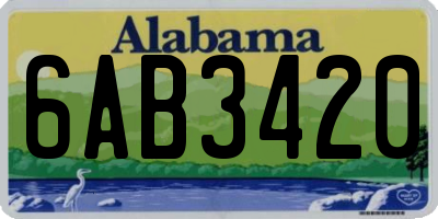 AL license plate 6AB3420