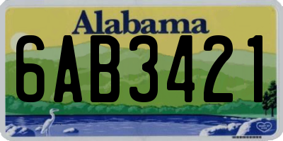 AL license plate 6AB3421