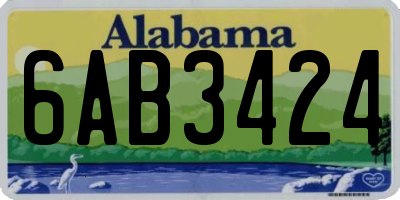 AL license plate 6AB3424