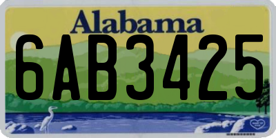 AL license plate 6AB3425