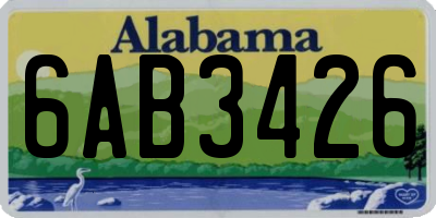 AL license plate 6AB3426