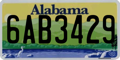 AL license plate 6AB3429