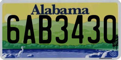 AL license plate 6AB3430