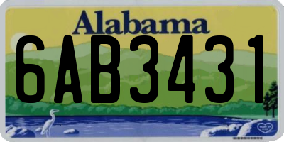AL license plate 6AB3431