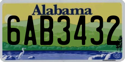 AL license plate 6AB3432