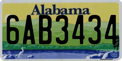 AL license plate 6AB3434