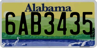 AL license plate 6AB3435
