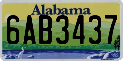 AL license plate 6AB3437