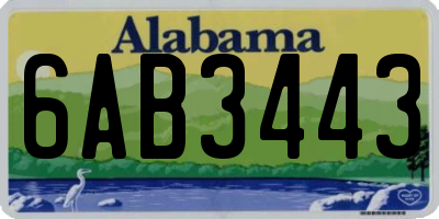 AL license plate 6AB3443