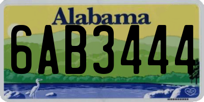 AL license plate 6AB3444
