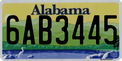 AL license plate 6AB3445