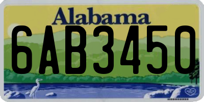 AL license plate 6AB3450