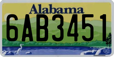 AL license plate 6AB3451