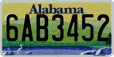AL license plate 6AB3452