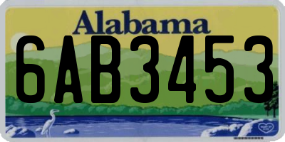 AL license plate 6AB3453