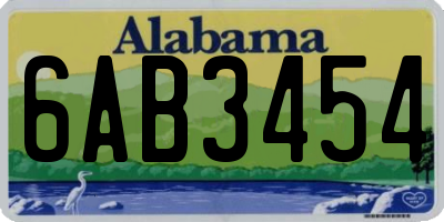 AL license plate 6AB3454