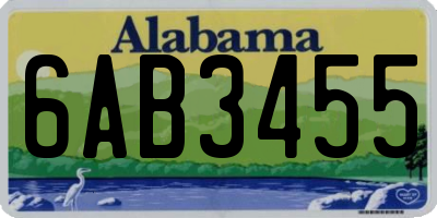 AL license plate 6AB3455