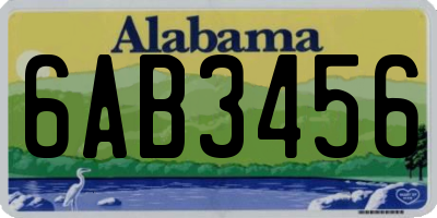 AL license plate 6AB3456