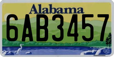 AL license plate 6AB3457