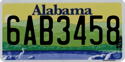 AL license plate 6AB3458