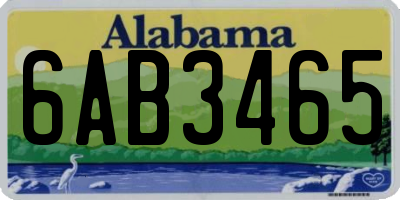 AL license plate 6AB3465