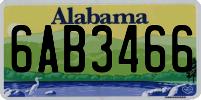 AL license plate 6AB3466