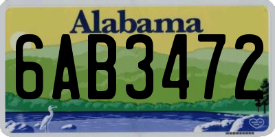 AL license plate 6AB3472