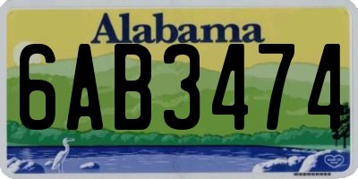 AL license plate 6AB3474