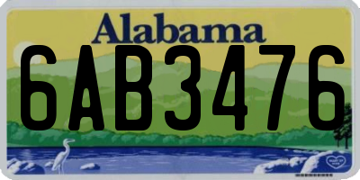 AL license plate 6AB3476