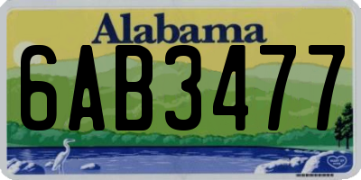 AL license plate 6AB3477