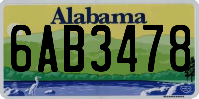 AL license plate 6AB3478
