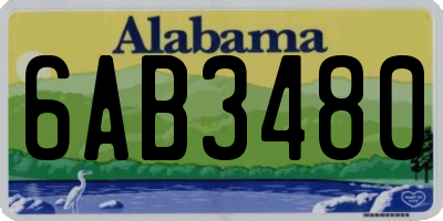 AL license plate 6AB3480