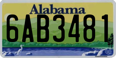 AL license plate 6AB3481