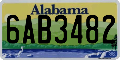 AL license plate 6AB3482