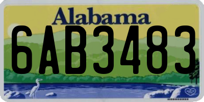 AL license plate 6AB3483