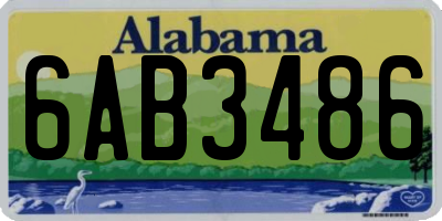 AL license plate 6AB3486