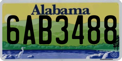 AL license plate 6AB3488