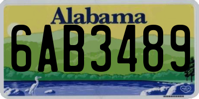 AL license plate 6AB3489